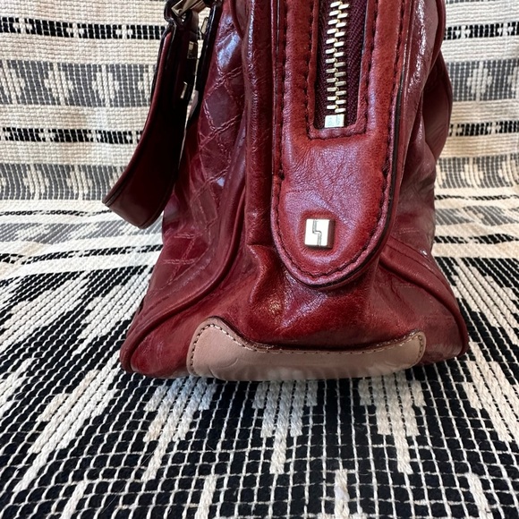 L.A.M.B. Red leather boston/bowler style bag - Picture 8 of 13